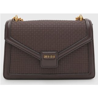 Bolsa Feminina Santa Lolla Média Textura Marrom