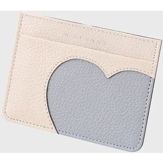 Porta Cartão Mariart Em Couro Love 668 Off/Azul /Marinho