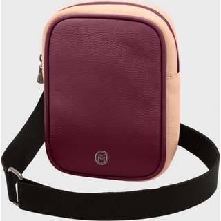 Bolsa Crossbody de Couro Mariart Lolla Vinho/Chiclete