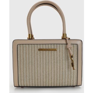 Bolsa Feminina Santa Lolla Palha Detalhe Bege