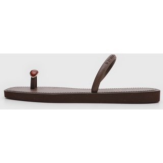 Rasteira Feminina Brizza Arezzo Tira Chevron Pedra Marrom