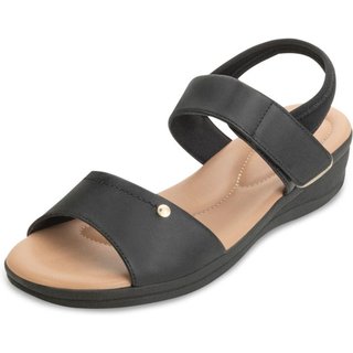 Sandália Anabela Comfortflex CF25-25883 - Preto-Bege