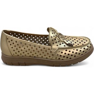 Tênis Feminino Balatore em Couro Nômade Natural NM048 Ouro