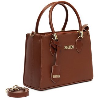 Bolsa Feminina Lorena Transversal e de Mão Marrom Selten