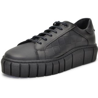 Tênis Feminino Conforto Ferrile Em Couro Preto 151
