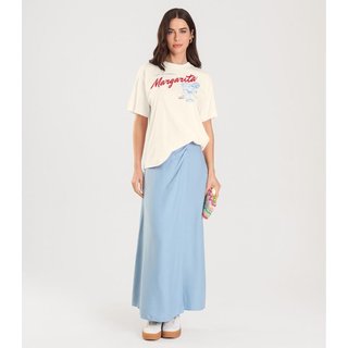 T-shirt Feminina Manga Curta Oversized Dianna Bege