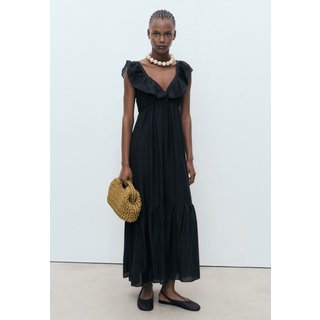 Vestido Mango Midi Romana Preto