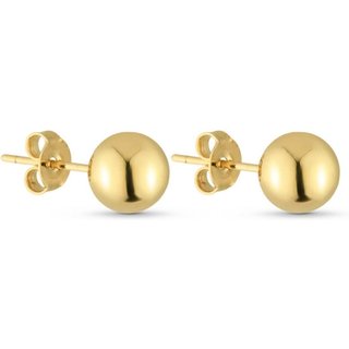 Brinco Semijoia De Bolinha Liso Banhado A Ouro 18K Br044-001 Dourado