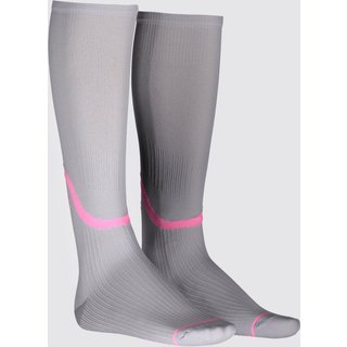Meia Selene 3/4 Compressão Feminina Cinza e Rosa