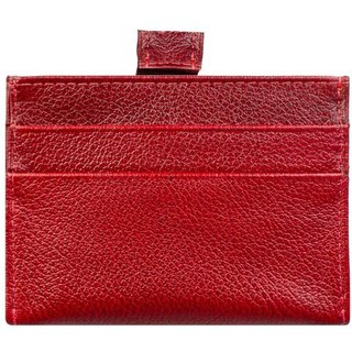 Porta cartões de couro liso Ianna 8x10cm - Vermelho