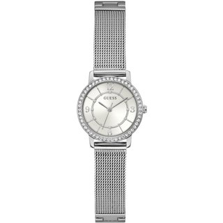 Relógio Guess Feminino Cristais Malha de Aço Prata Guess