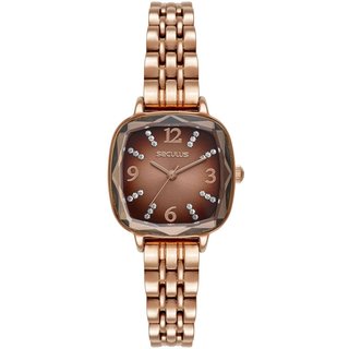 Relógio Feminino Quadrado Vintage Rosé Seculus