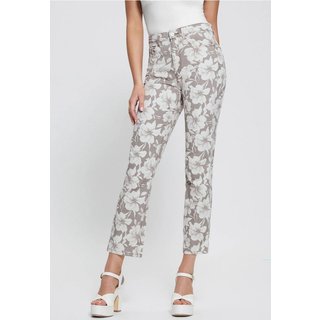 Calça Guess Sarja Reta Flower Bege