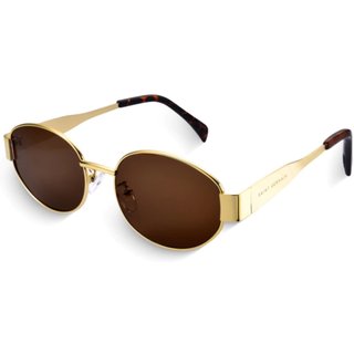 Óculos de Sol Oval Feminino Capri Marrom