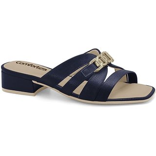 Tamanco Feminino Baixo Marinho Estilo Comfortflex 2555401-7