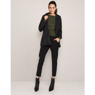 Parka com Capuz Corta Vento Feminina Preto