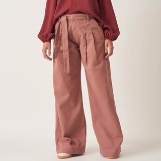 Calça Jeans Wide Cintura Alta Elástico Atrás E Pregas