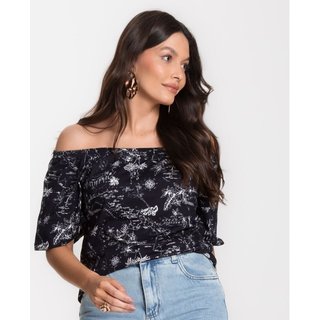 Blusa Feminina Ciganinha Infinita Cor Preto
