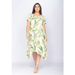 Vestido CabanaFree Saruel Malha Manga Curta Estampa Verde Selvagem