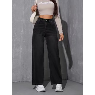 Calça Wide Leg Feminina Kovali Fashion Store Confortavel e Básica Tecido Premium Preta