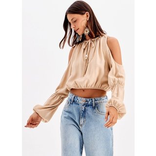 Blusa Cropped Manga Longa Ampla My Favorite Things
