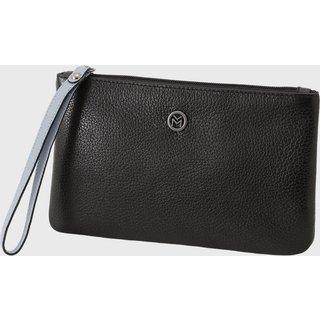 Bolsa Carteira Clutch Couro Mariart 610 Preto/Azul