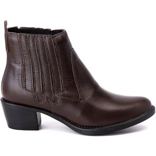 Bota Couro Campero Cano Curto Básic Café