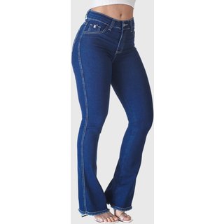 Calça Flare HNO Jeans Petit Barra Desfiada Azul
