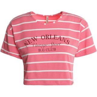 Blusa Cropped Manga Curta Feminina ROSA