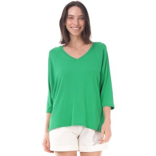 Blusa Ampla Amazonia Vital Morcego Guyrá Manga 3/4 Malha Verde Light