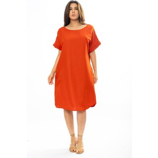 Vestido Curto Amazônia Vital Viscose com Bolso Terracota