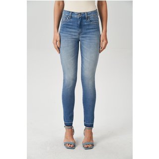 Calça Jeans Skinny Barra Desfeita Feminina Acostamento