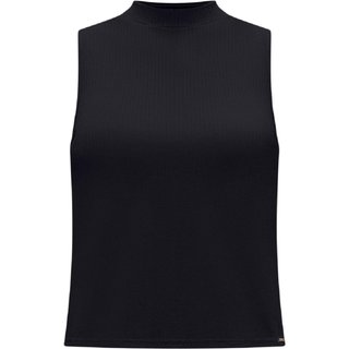 Blusa Regata Canelada Básica Feminina Lunender 00411 Preta