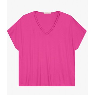 Blusa Manga Curta em Viscotorcion Secret Glam Rosa