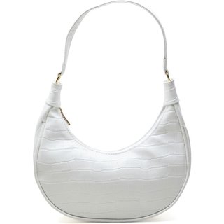 Bolsa Feminina Tiracolo Anna Andrade Bolsa Pequena Meia Lua Casual Moda Blogueira Branco