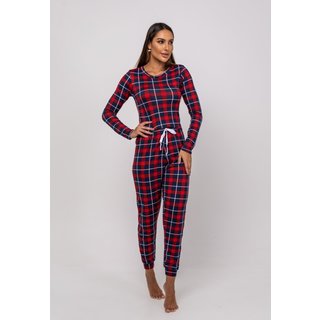 Pijama Calça e Blusa M/L Malha Salvatore Fashion Vermelho
