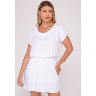 Vestido Curto M/C Elástico na Cintura B'Bonnie Stela Branco