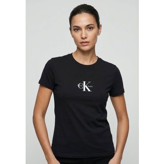 Camiseta Feminina Calvin Klein Jeans Logo Centralizado Preta