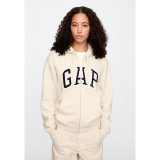 Blusa de Moletom Aberta GAP Reta Logo Off-White