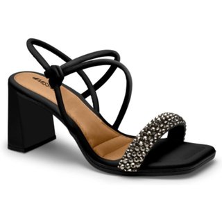 Sandália Feminina Salto Bloco Pewter Preto Mississipi MF392-0001