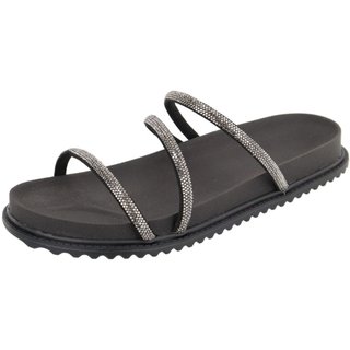 Papete Strass Anatomica Macia Sandalia Blogueira Papete Agnes Veronez Preto