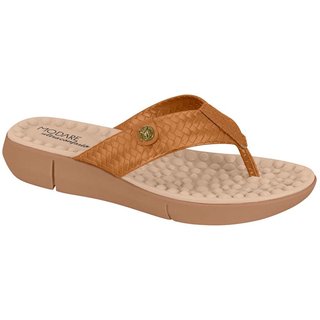 Chinelo Conforto Modare Feminino Esporão Massageador Camel - Marrom