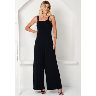 Macacão Pantalona com Alças Médias B’Bonnie Rafaela Preto