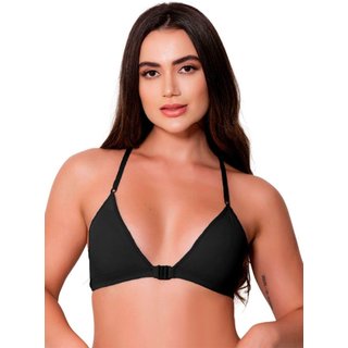 Sutiã Nadador Gabi Lingerie Microfibra Sem Bojo Confortável Alças Reguláveis Dia a Dia Elegante Preto