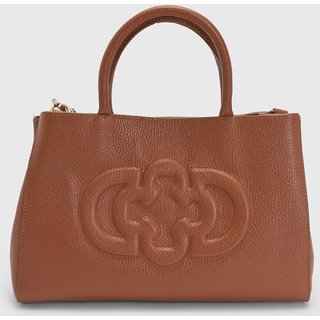 Bolsa Feminina Capodarte Grande Logo Relevo Marrom