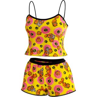 Pijama Short Doll Baby Personagem Verão Adulto Amarelo