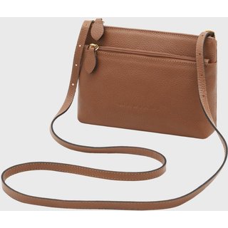 Bolsa Transversal de Couro Mariart Ágata Camel