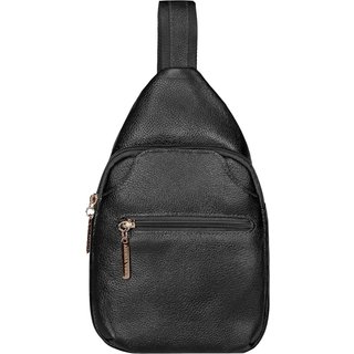 Mini Mochila Andrea Vinci Feminina Transversal De Couro Liso Jenny - Preto