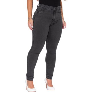 Calça Skinny Feminina Alleppo Jeans Cinza Grafite