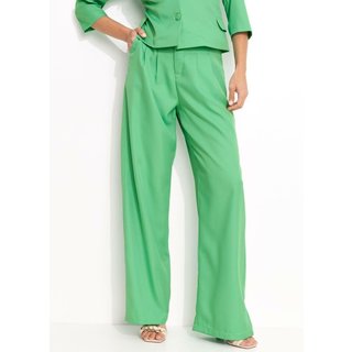 Calça Verde Claro Em Alfaiataria Quintess